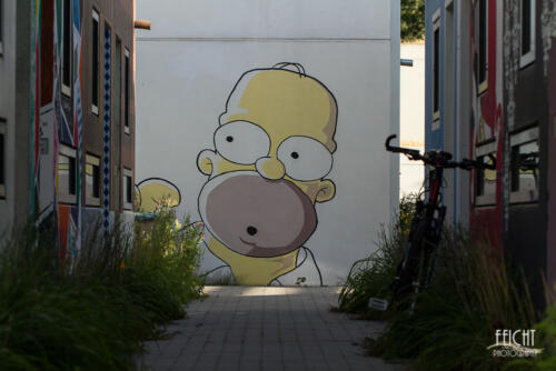 Homer an der Wand