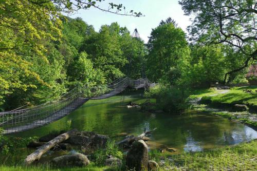 Blick zur Hängebrücke