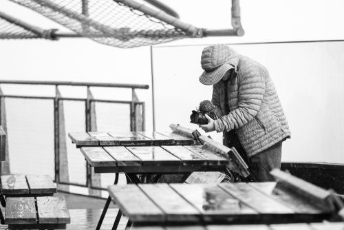 Jule an der Kamera im Regen