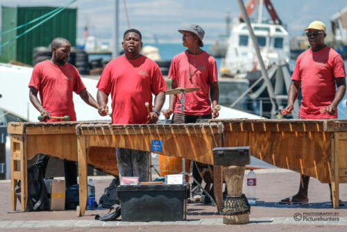 Musikergruppe an der Waterfront